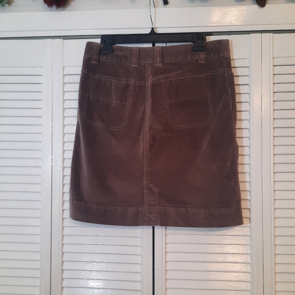 Athleta chocolate corduroy skirt sz 8 *C1 - Picture 3 of 6